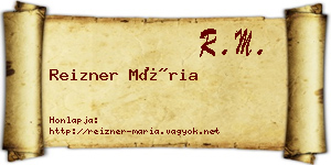 Reizner Mária névjegykártya